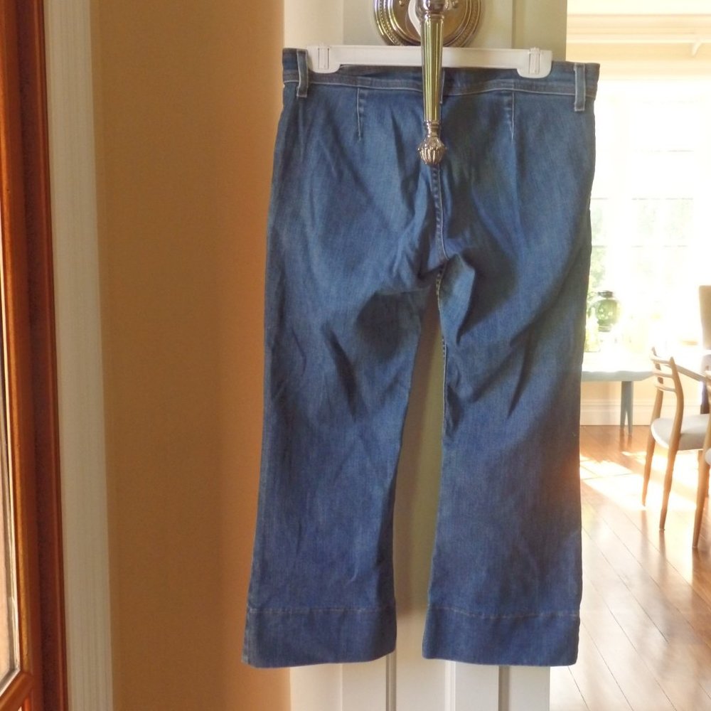 Juicy Couture Crop Capri blue Jeans zipper pockets 29 - Picture 3 of 9